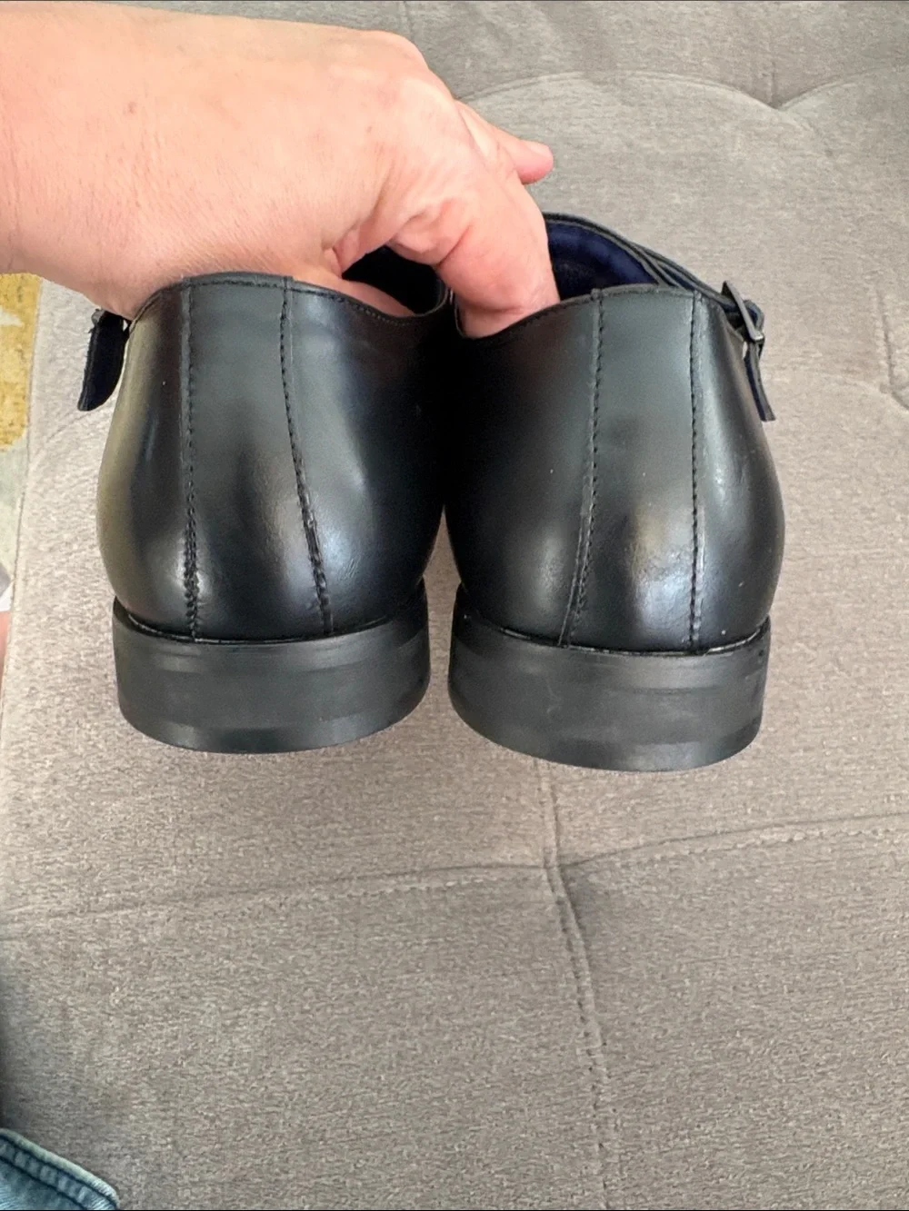 Bruno Marc Men's Black Double Monk Strap Dress Shoes size 9.5
